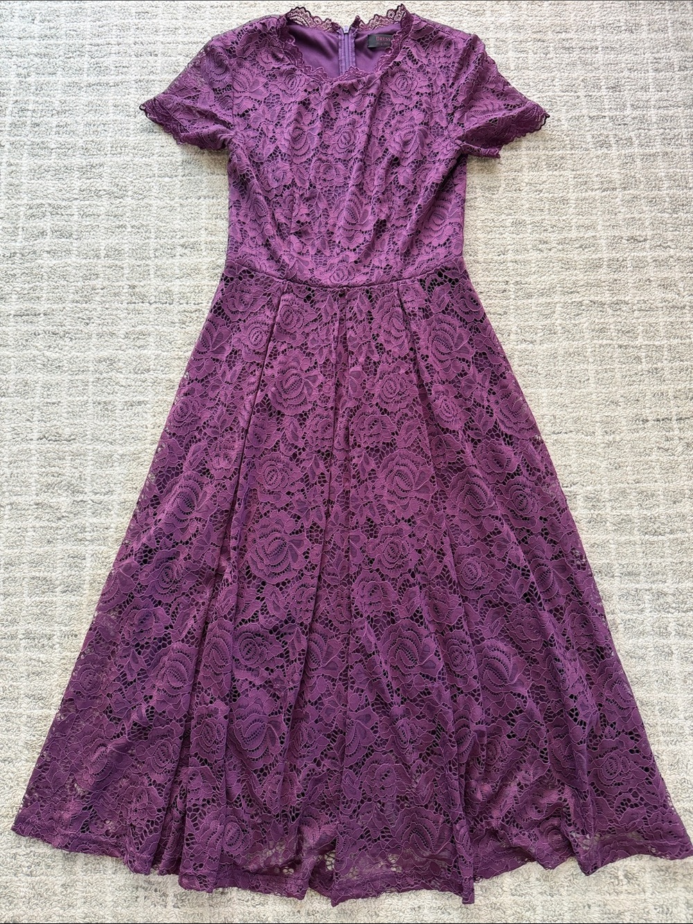 Dress Tells purple lace overlay dress, size small teen/tween
